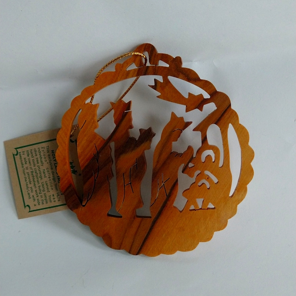 Zytoon Christmas Ornament Olive Wood Holy Land Imports Nativity